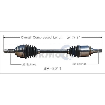 Surtrack Axle Cv Axle Shaft, Bm-8011 BM-8011